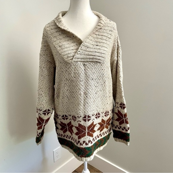 Vintage Other - Vintage Grandpa Hunting Preppy Style Sweatshirt Men's Small Cowl Neck Knit